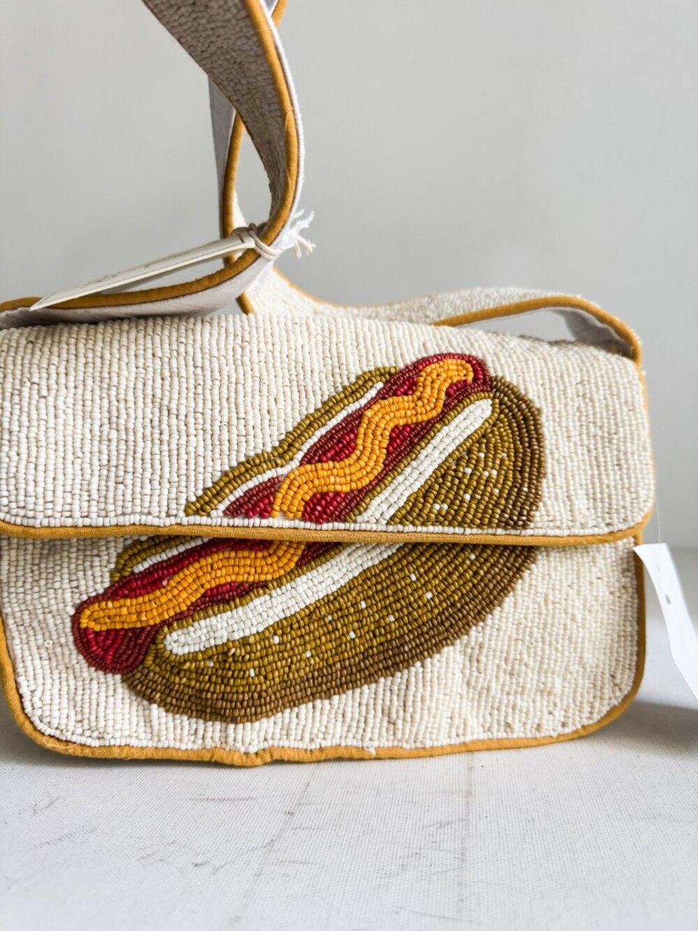 Sol and Mer Hot Dog Motif Beaded Shoulder Bag - Picture 2 of 5